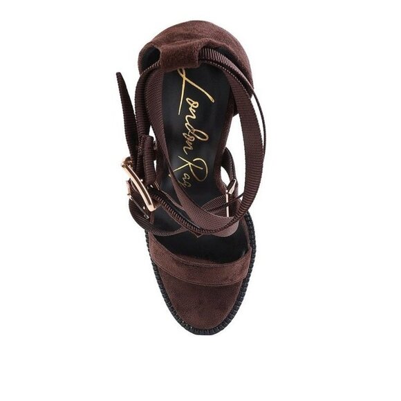 FRESH DAISY Harness Straps Platform High Heels - Espresso - Picture 8 of 12